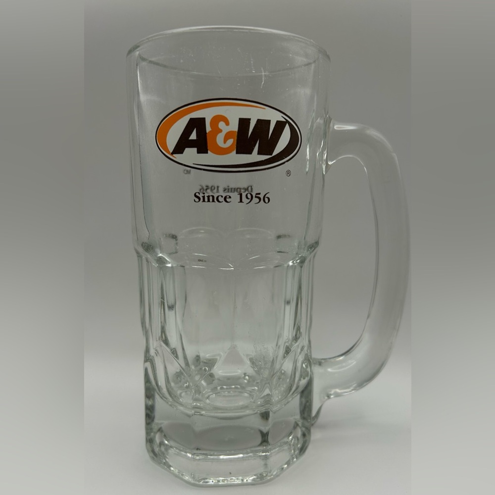 A & W Root Beer Since 1956 Bilingual Heavy Bottom Classic 20oz Dimpled GlassMug